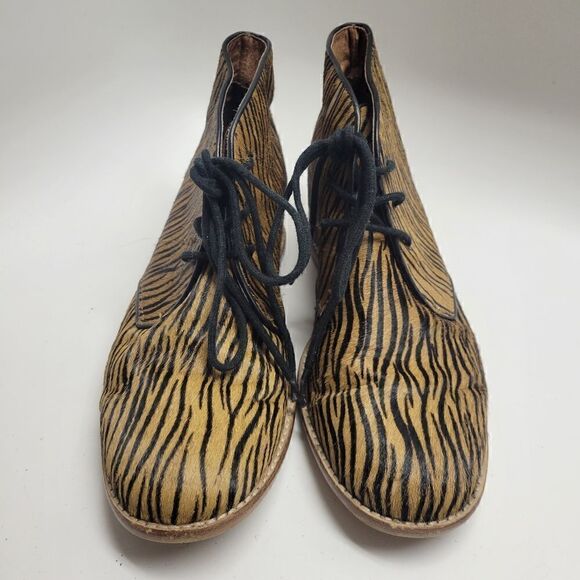 Anthro Matiko Sharon Zebra Wedge Ankle Boot - Picture 7 of 13